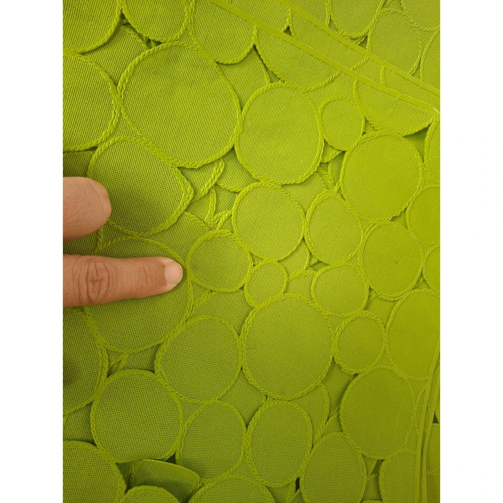 Chilewich Confetti Placemats Set of 10 Lime Green Modern Circle Vinyl Mesh